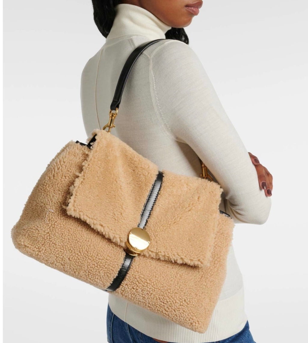 CHLOÉ PENELOPE MEDIUM SHEARLING SHOULDER BAG