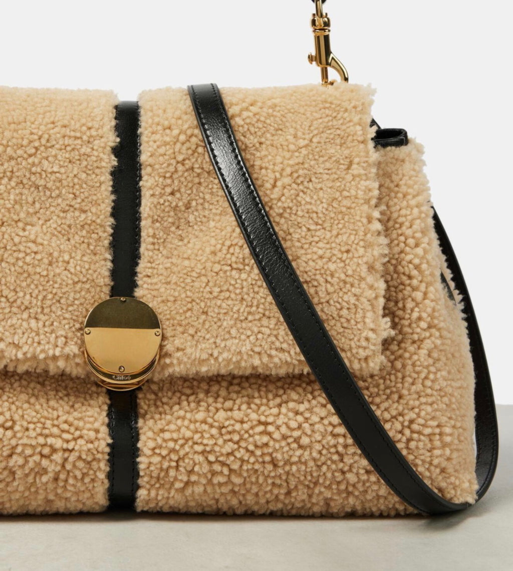 CHLOÉ PENELOPE MEDIUM SHEARLING SHOULDER BAG