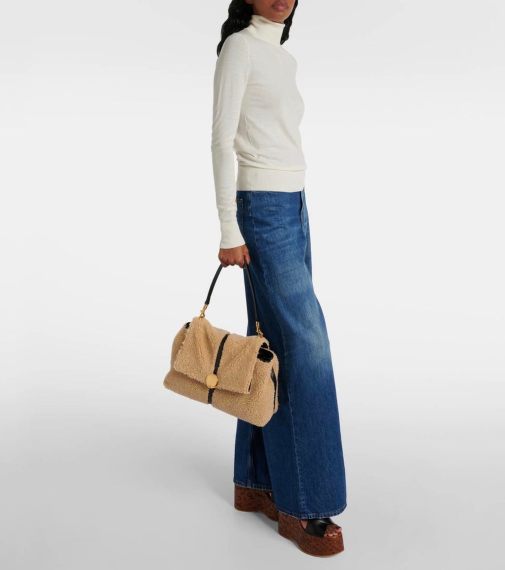 CHLOÉ PENELOPE MEDIUM SHEARLING SHOULDER BAG