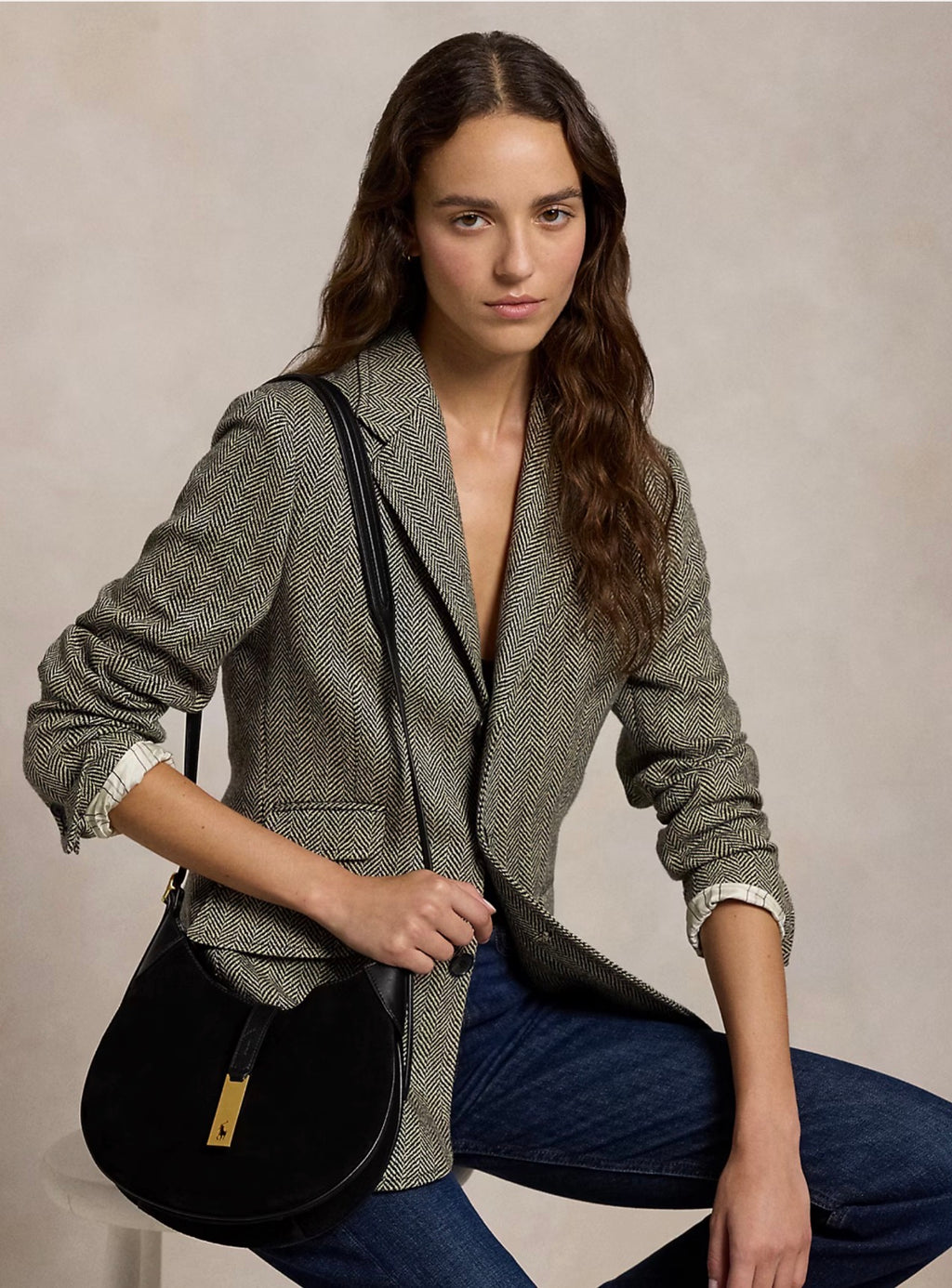 POLO ID SUEDE-LEATHER SMALL SHOULDER BAG