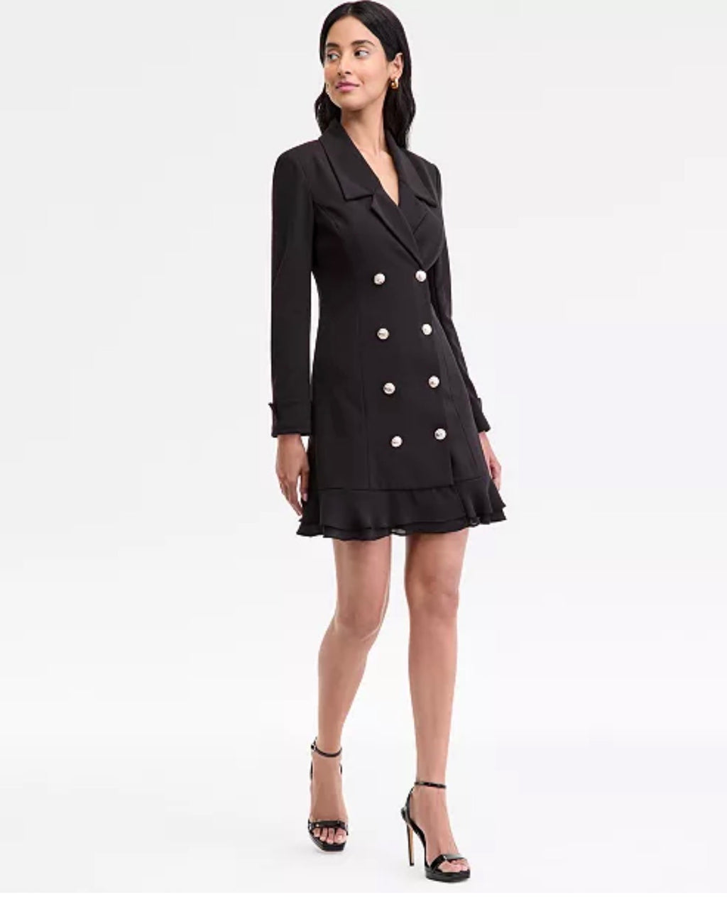 KARL LAGERFELD PARIS Women's Chiffon-Hem Blazer Dress