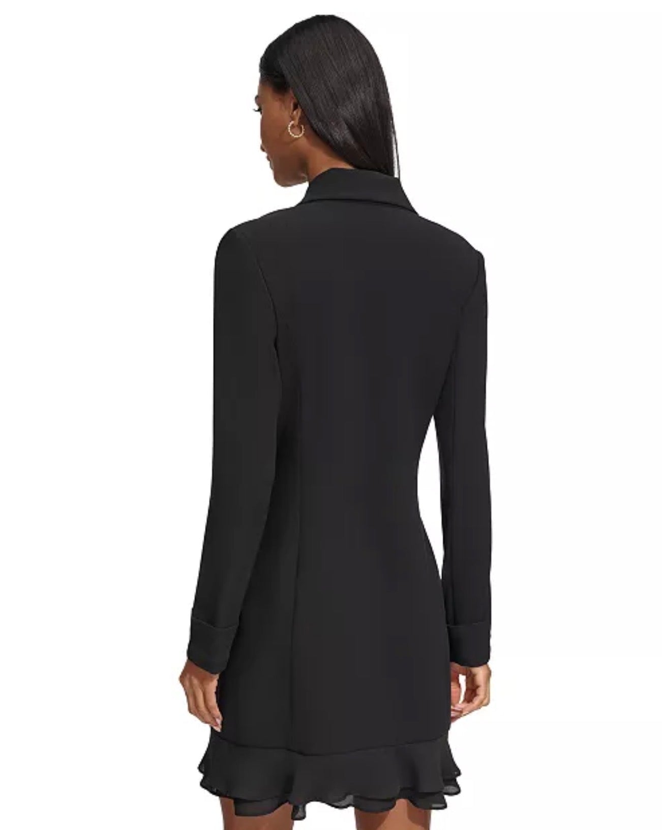 KARL LAGERFELD PARIS Women's Chiffon-Hem Blazer Dress