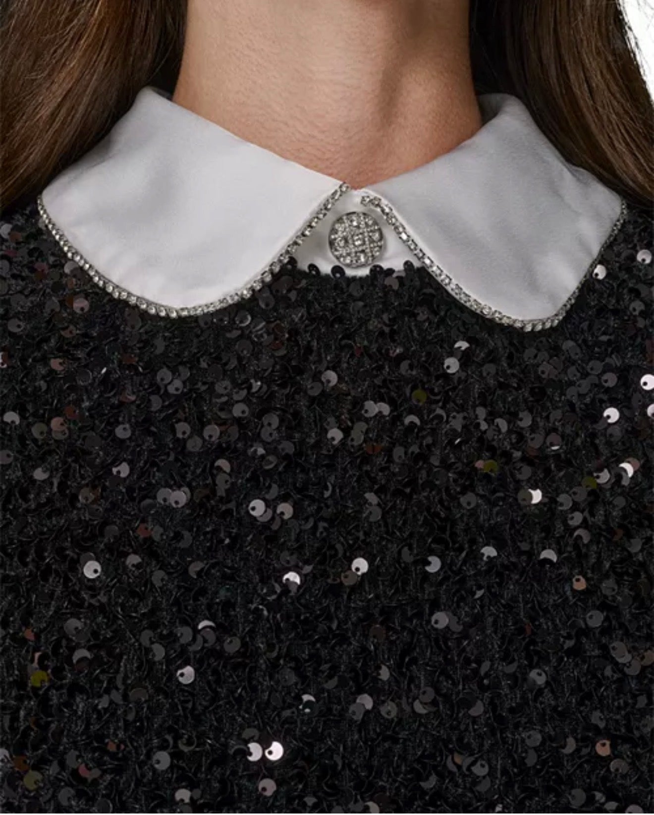 KARL LAGERFELD PARIS Sequinned Collared Dress