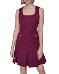 Karl Lagerfeld Paris Women's Textured Tweed Square Neck Mini Dress