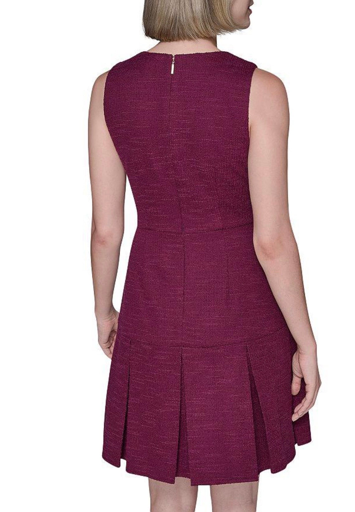 Karl Lagerfeld Paris Women's Textured Tweed Square Neck Mini Dress