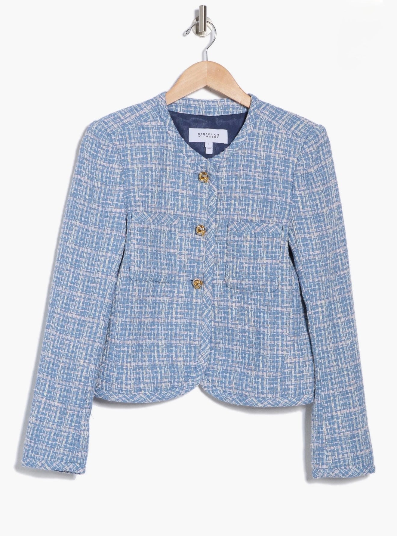 Derek Lam 10 Crosby Emilia Dome Button Tweed Jacket