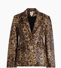 Cinq à Sept Cheyenne Leopard Faux-Leather Blazer