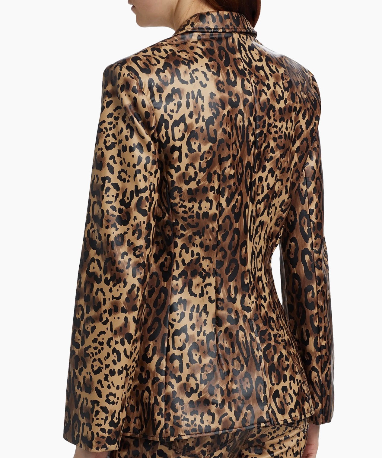 Cinq à Sept Cheyenne Leopard Faux-Leather Blazer