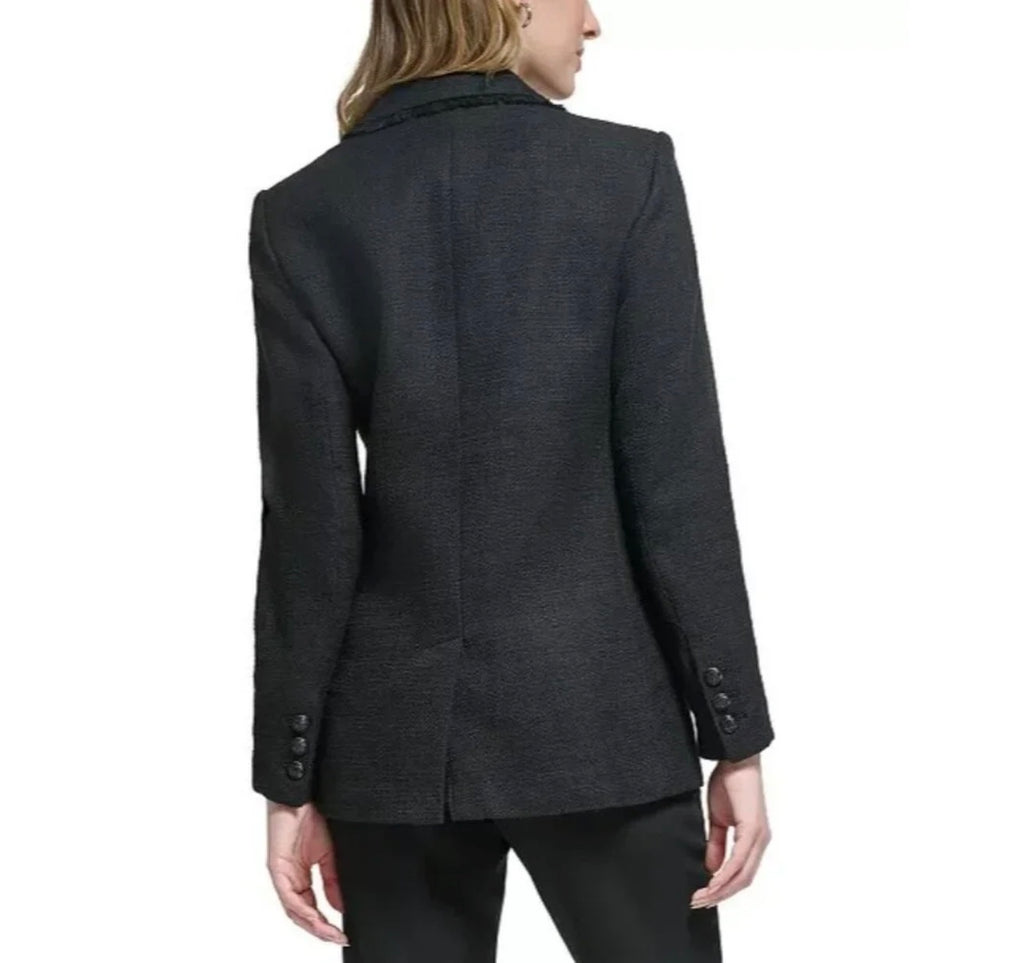 KARL LAGERFELD PARIS Women s Fringe-Trim Blazer Black
