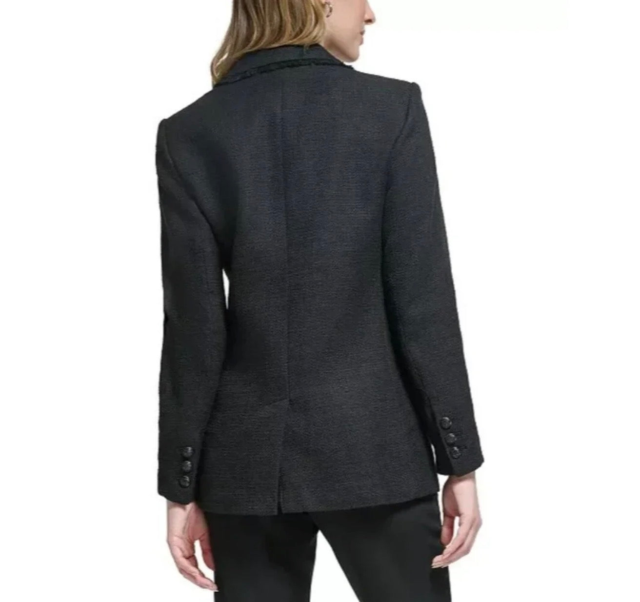 KARL LAGERFELD PARIS Women s Fringe-Trim Blazer Black