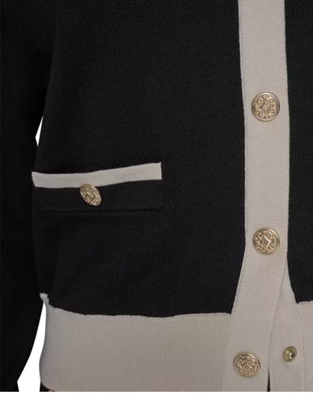 KARL LAGERFELD PARIS Contrast Trim Cardigan