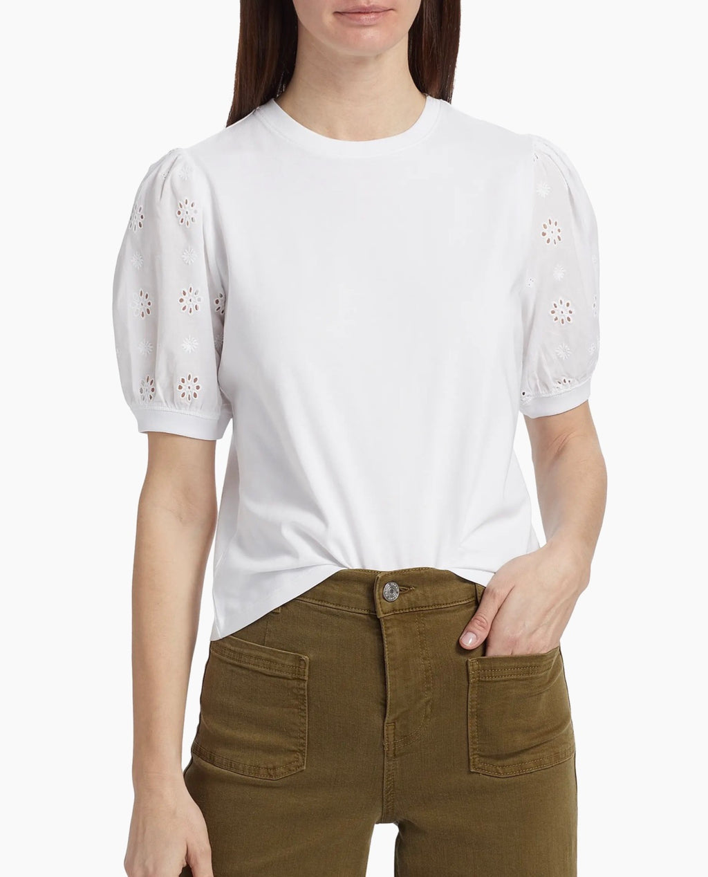 FRAME The Lace-Sleeve T-Shirt
