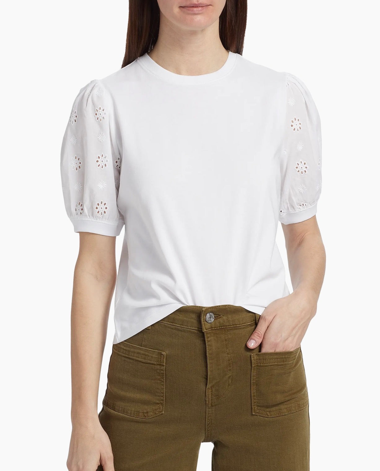 FRAME The Lace-Sleeve T-Shirt