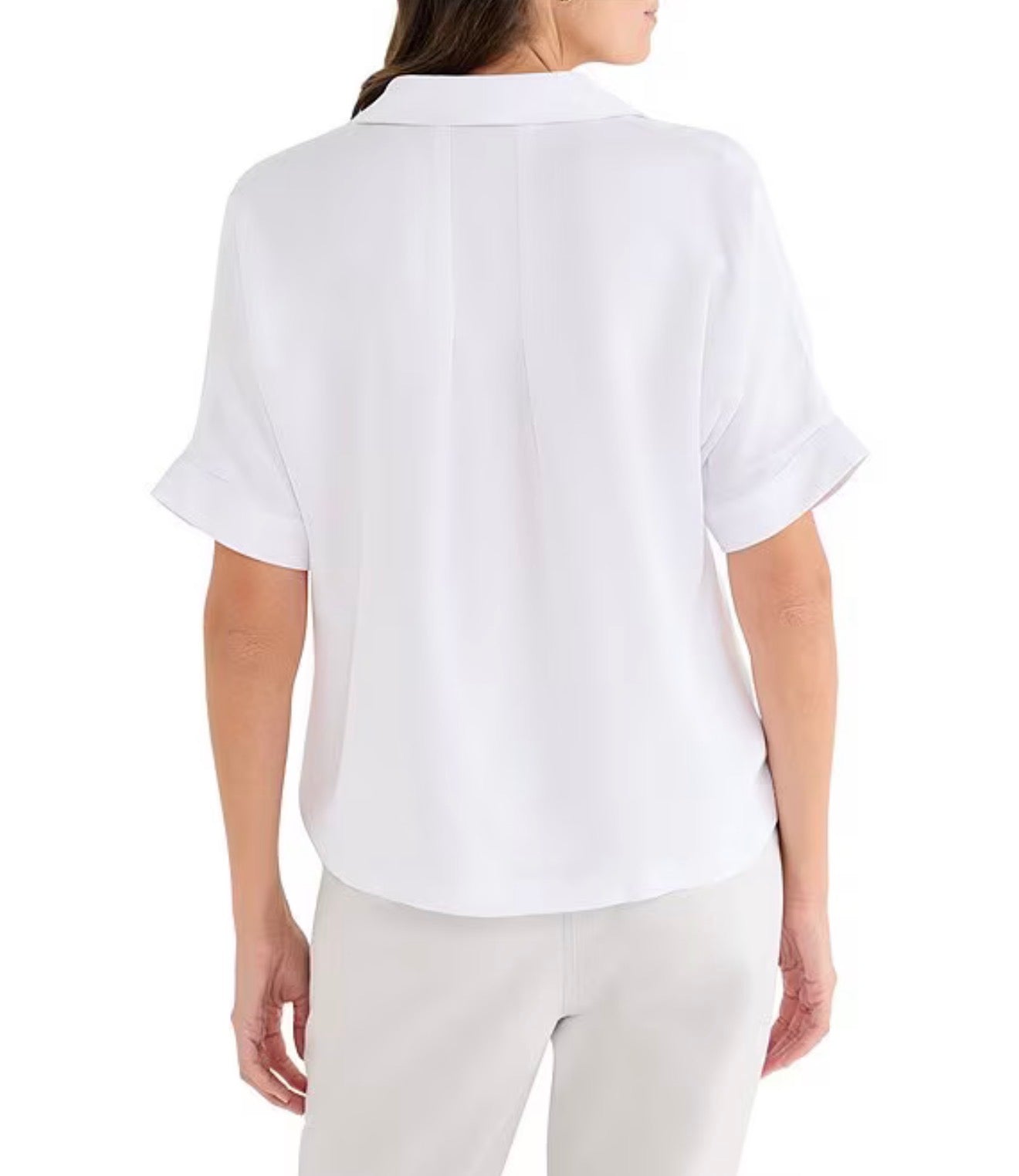 NIC + ZOE Devon Collar Split Neck Short Dolman Sleeve Shirt
