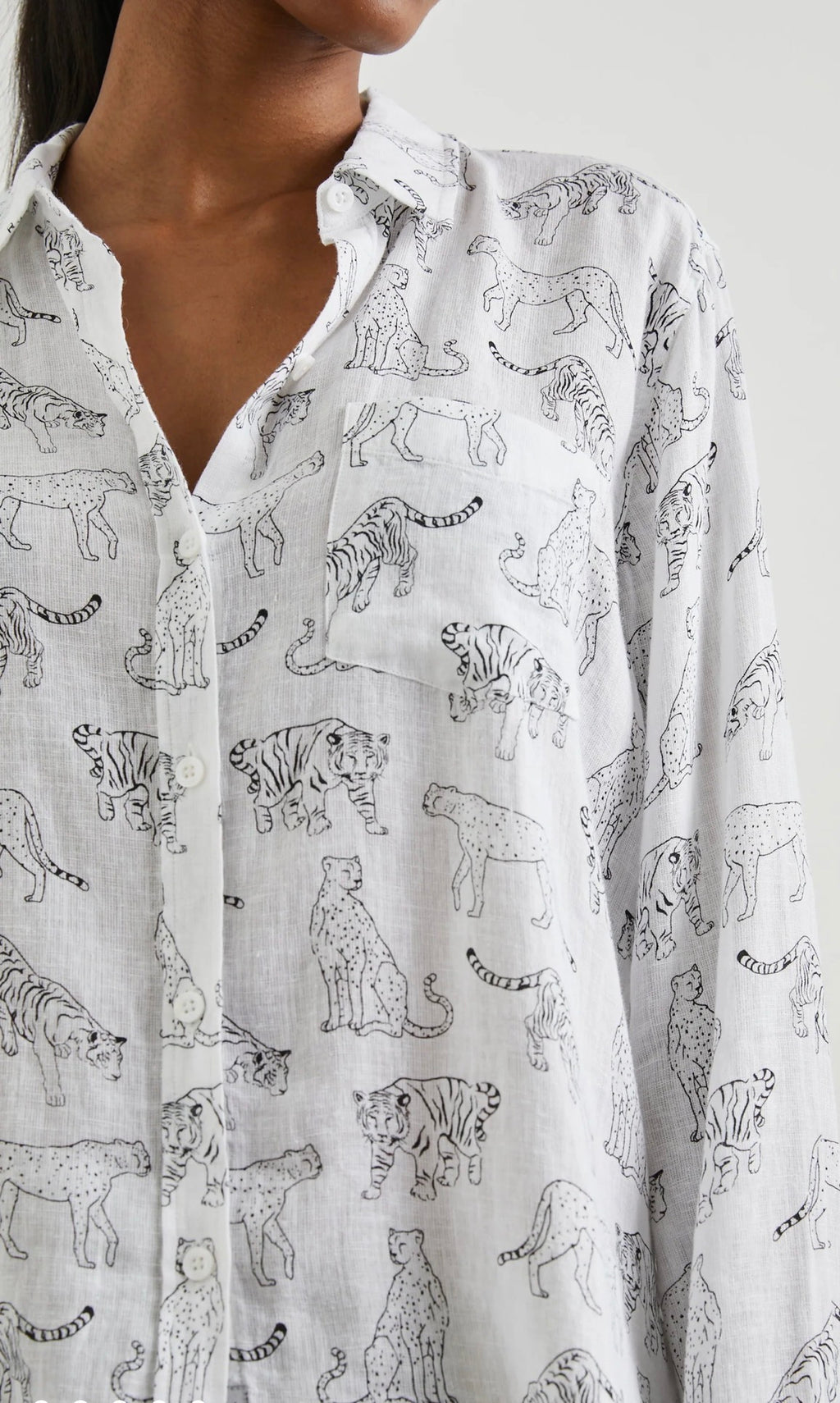 Rails Charli Shirt Ivory Jungle Cats