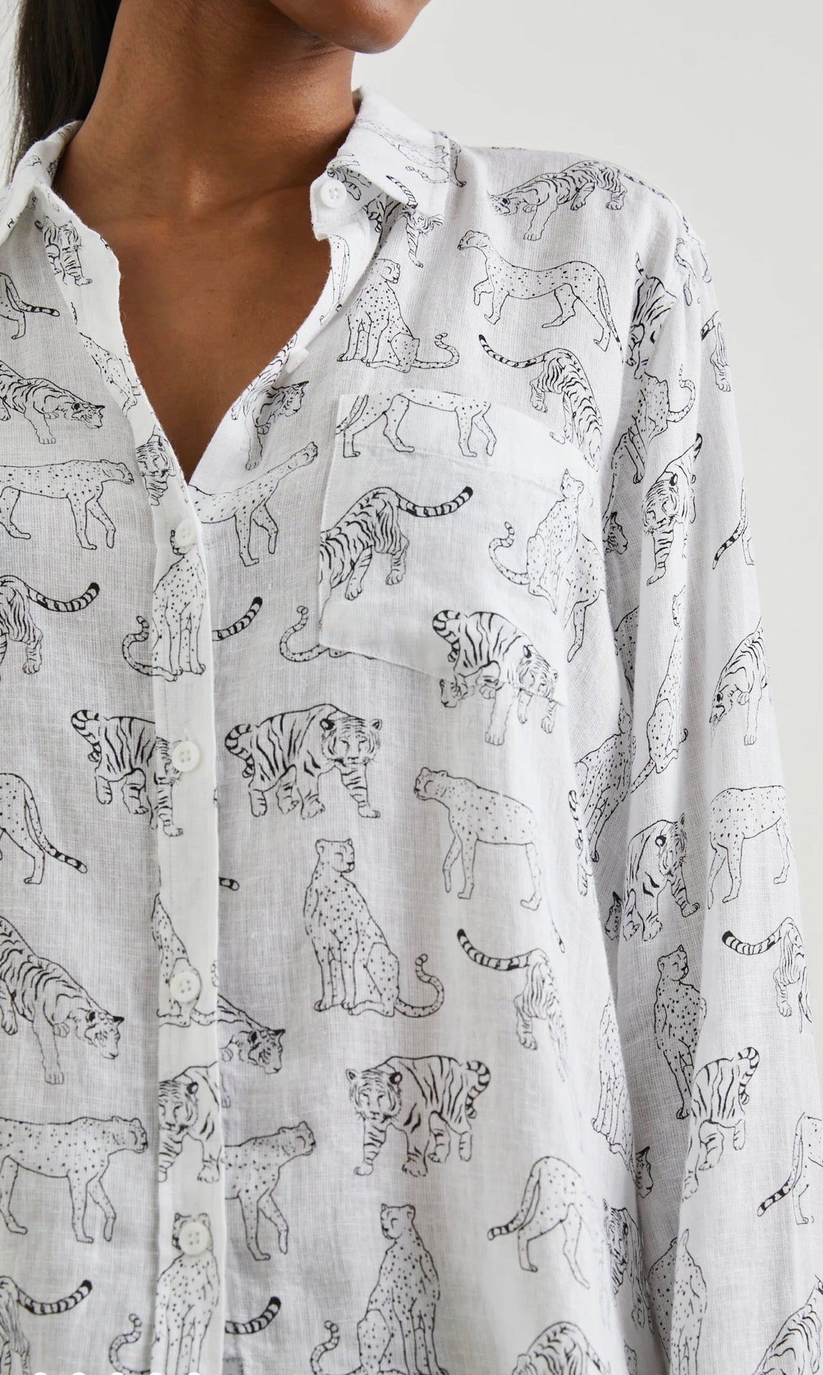 Rails Charli Shirt Ivory Jungle Cats