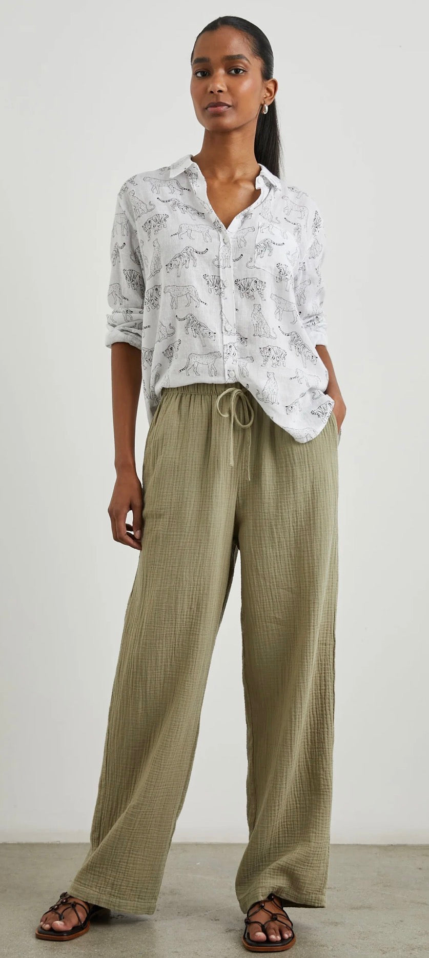 Rails Charli Shirt Ivory Jungle Cats
