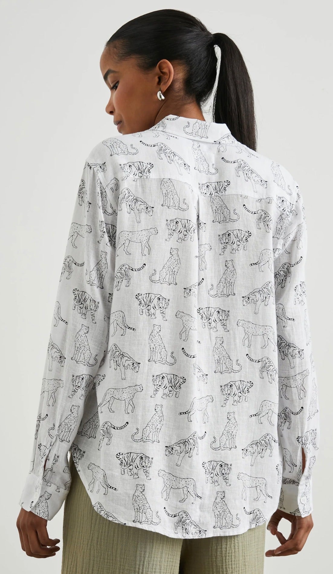 Rails Charli Shirt Ivory Jungle Cats