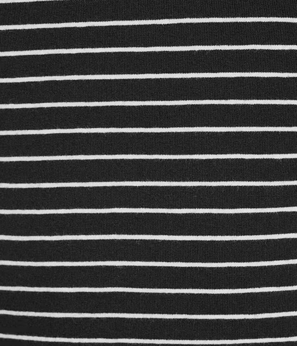 Good American Super Stretch Stripe Crew Neck Short Sleeve Baby Tee