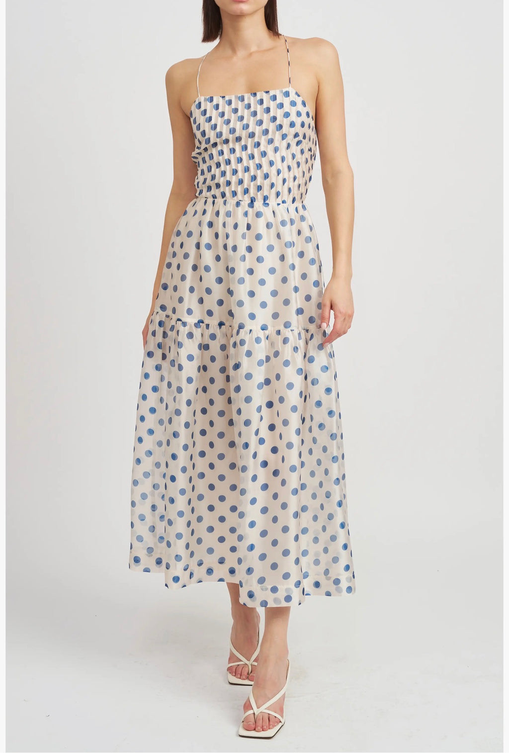 En Saison Frances Polka Dot Strappy Back Dress
