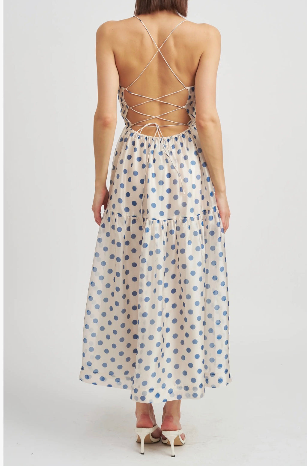 En Saison Frances Polka Dot Strappy Back Dress