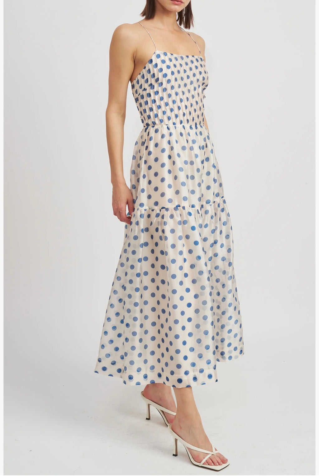 En Saison Frances Polka Dot Strappy Back Dress