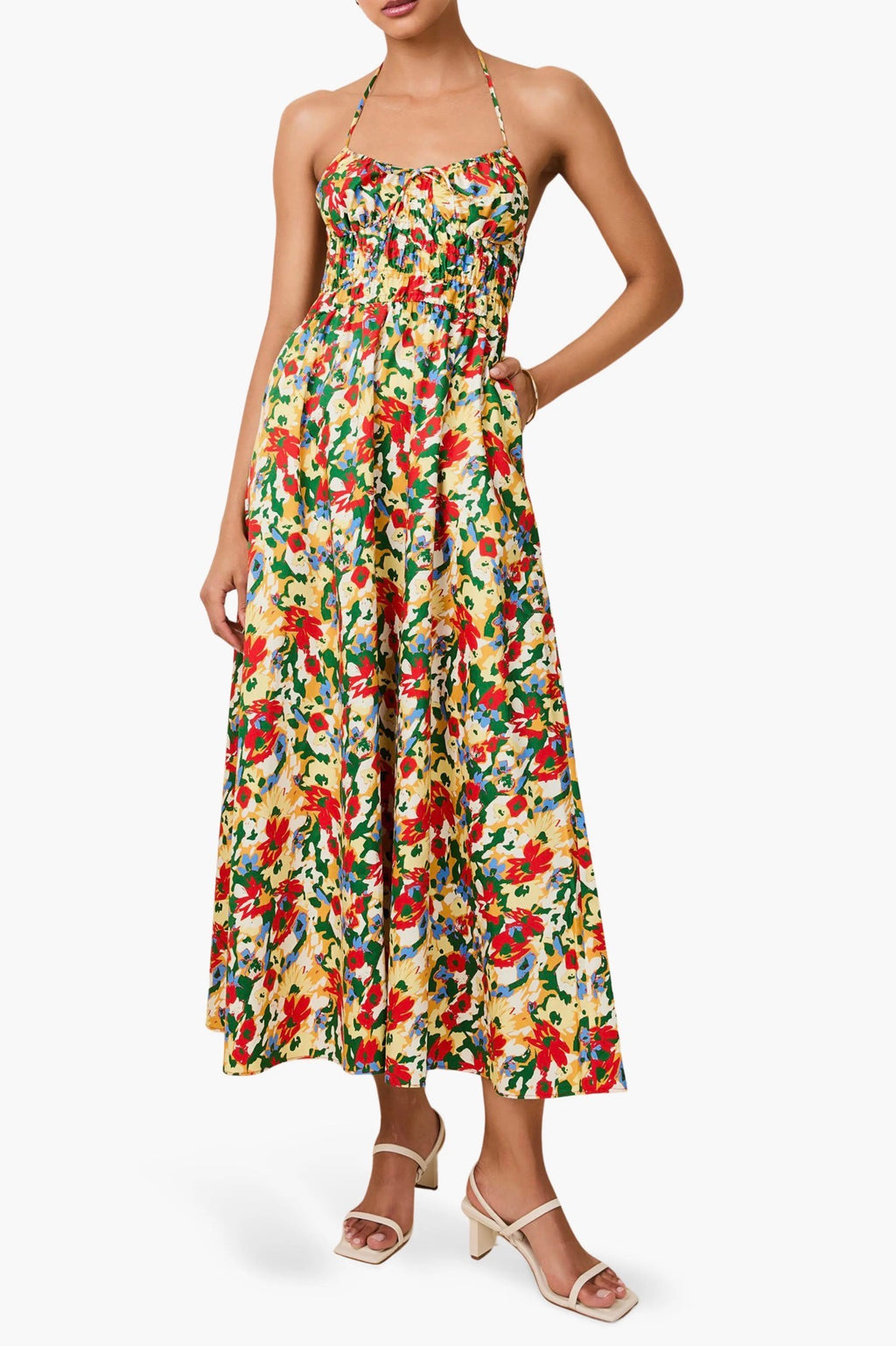 Solid & Striped The Lolita Floral Print Halter Maxi Dress