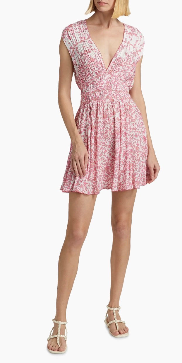 Poupette St Barth Ciao Floral Smocked Minidress