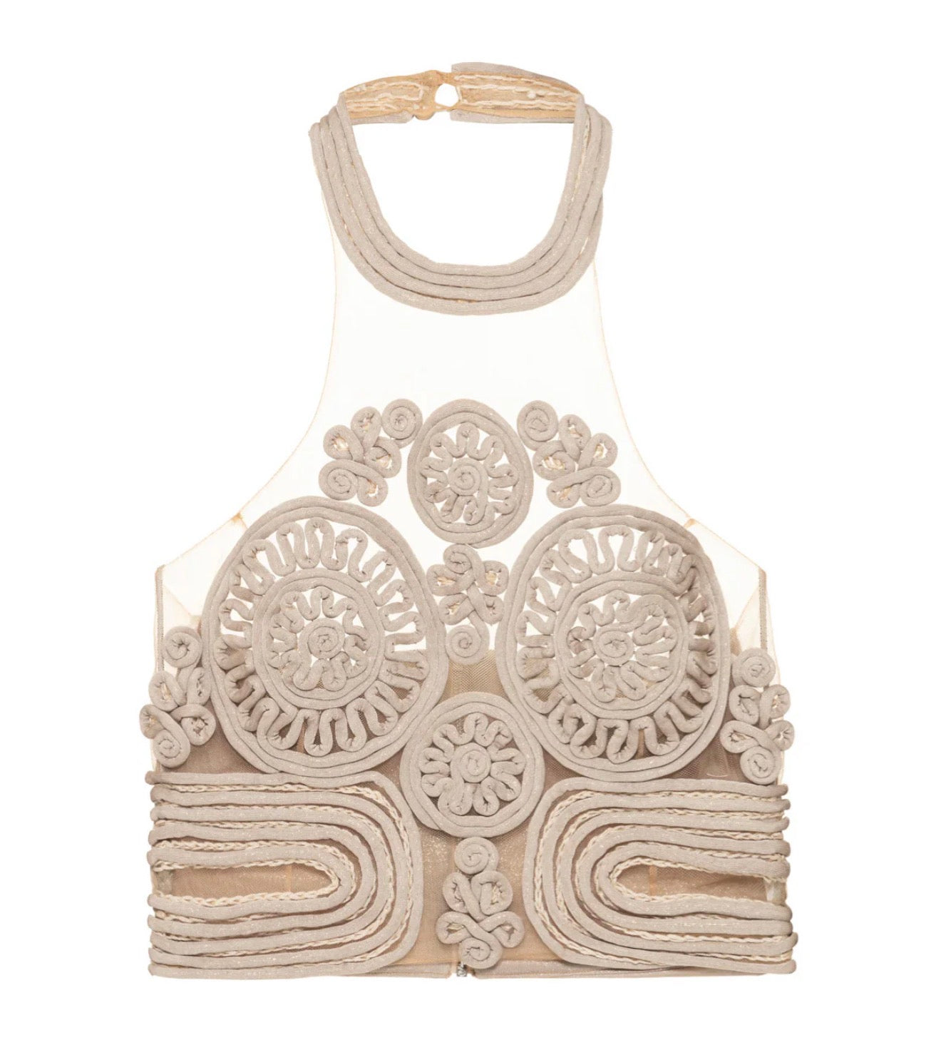 PATBO X CAMILA COELHO - DUNE JERSEY EMBROIDERED TOP