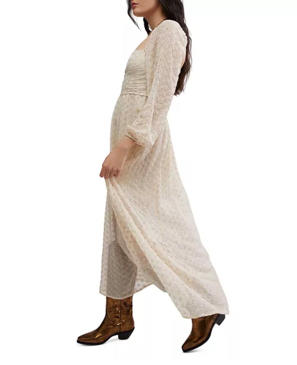 Free People Malina Embroidered Eyelet Maxi Dress