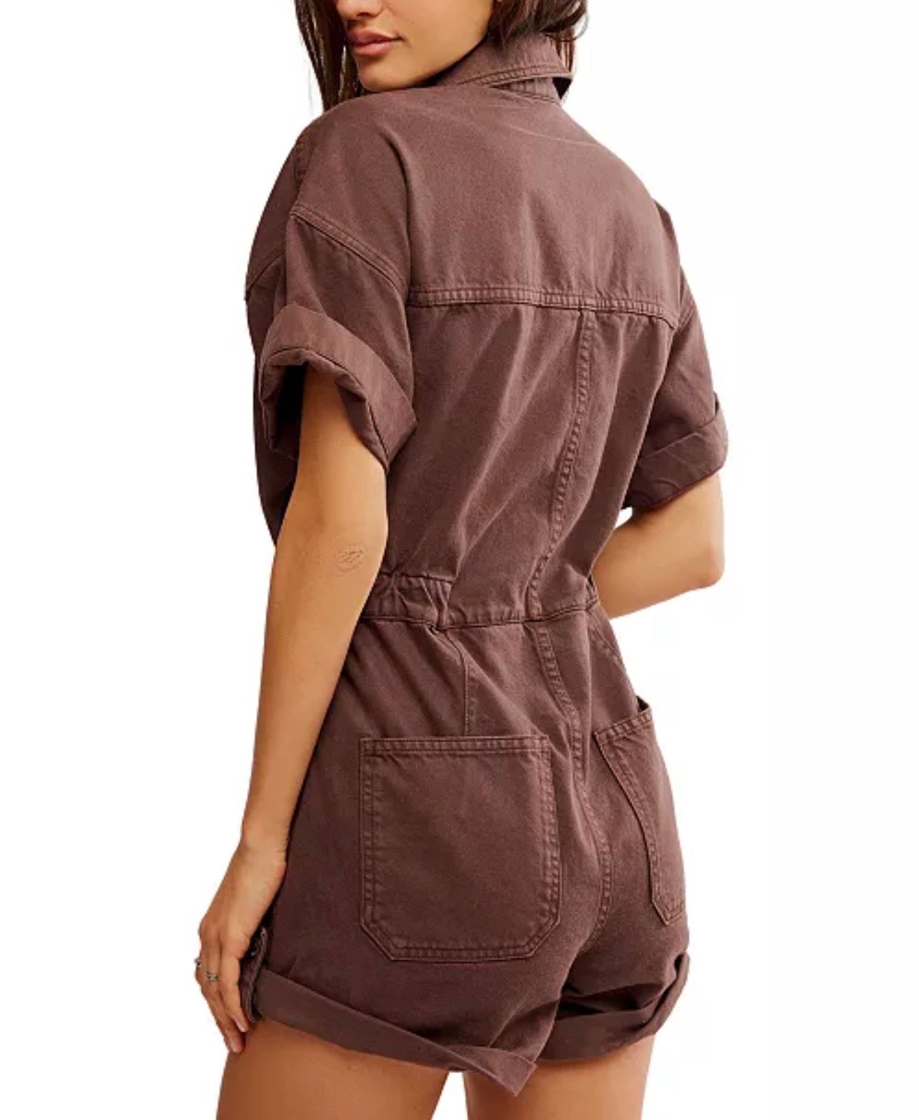 Free People Women's Marci Cotton Cuffed Shortalls