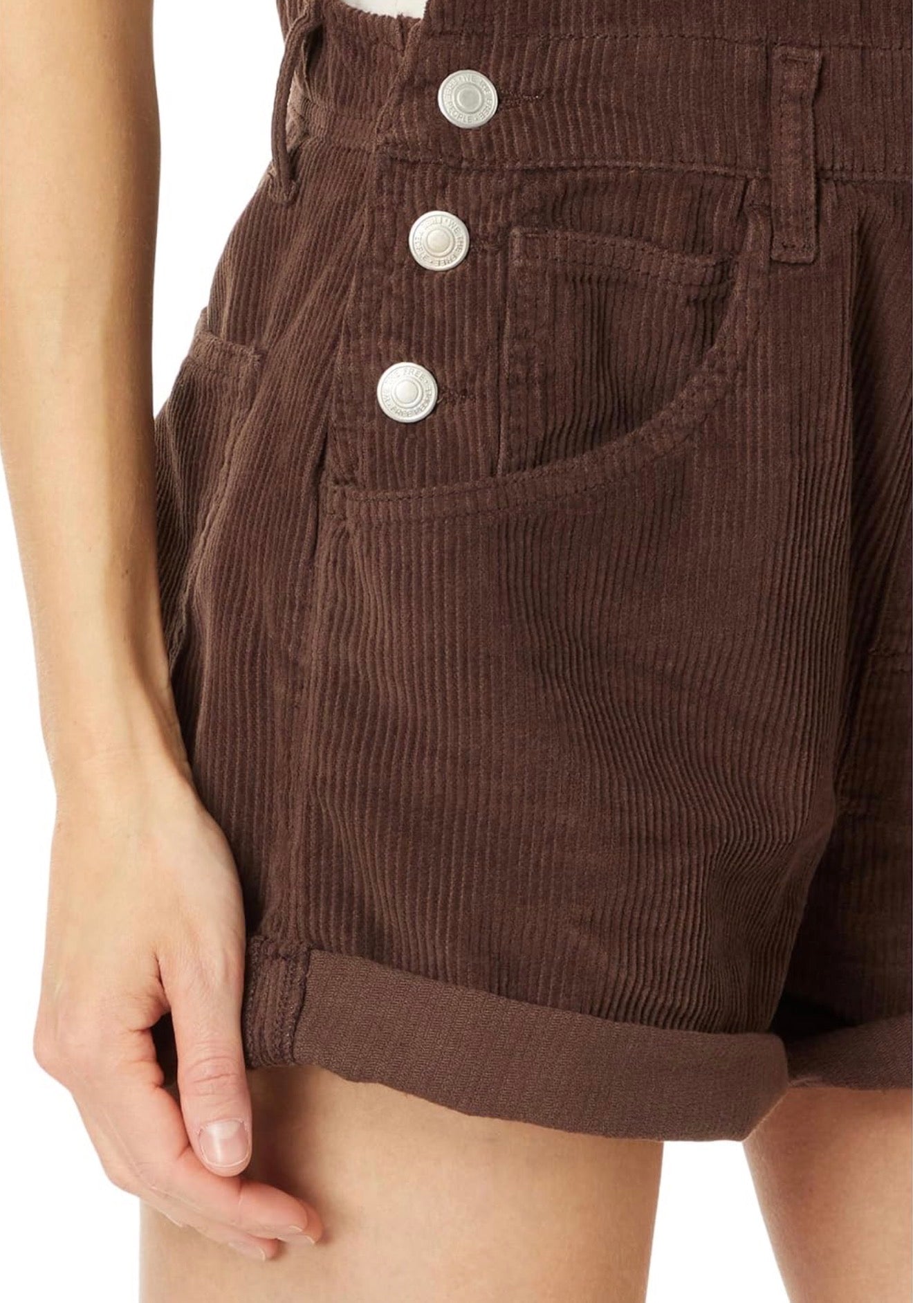 Free People Women's Ziggy Cord Shortall Barnwood