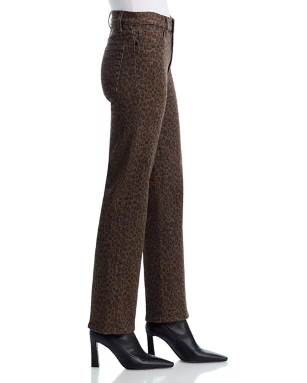 FRAME Le Sleek Straight High Rise Jeans in Leopard