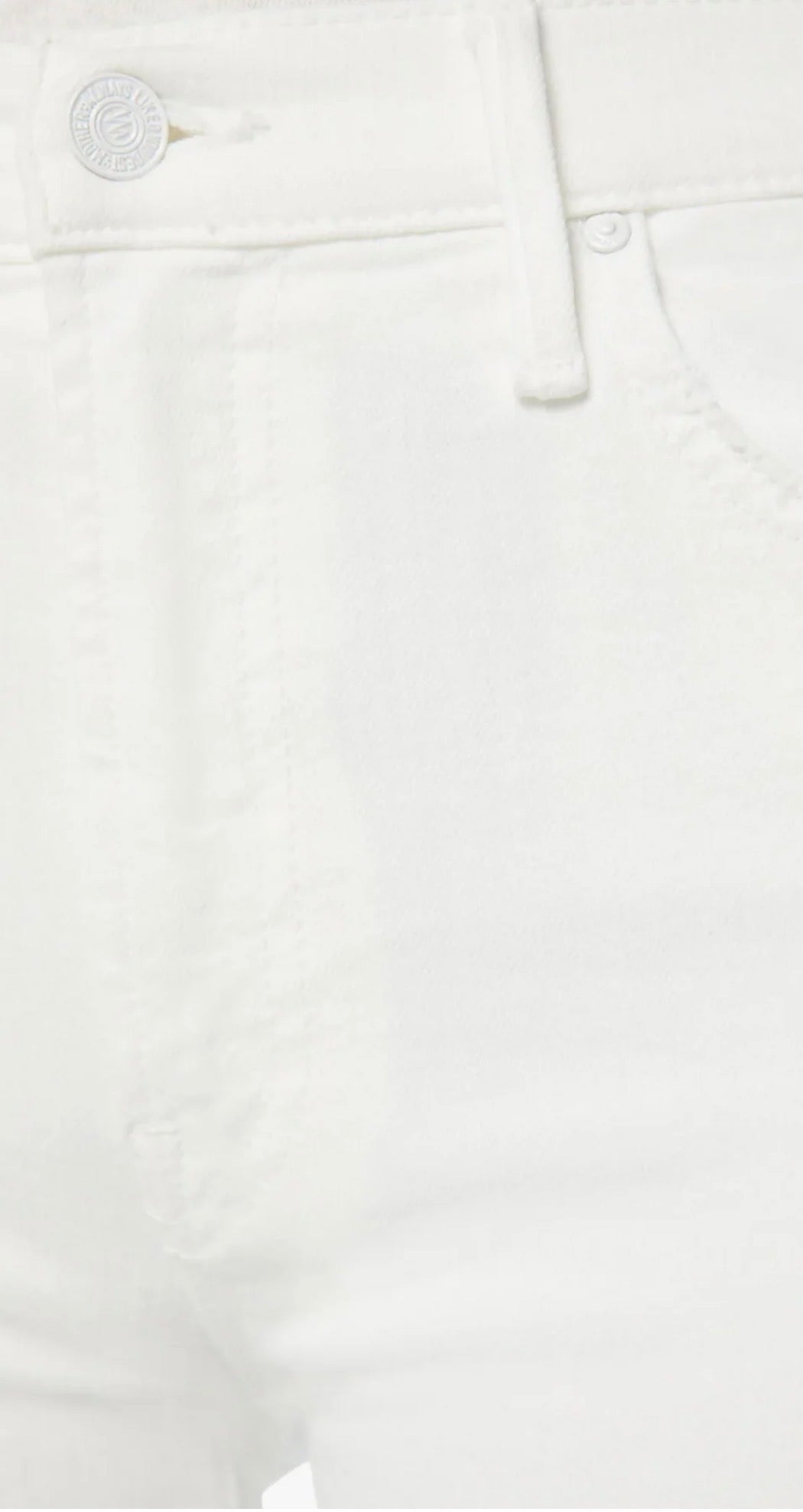 MOTHER INSIDER CROP STEP FRAY WHITE