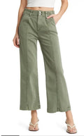 PAIGE Ivy Green Brooklyn High Waist Crop Wide Leg Pants in Vintage