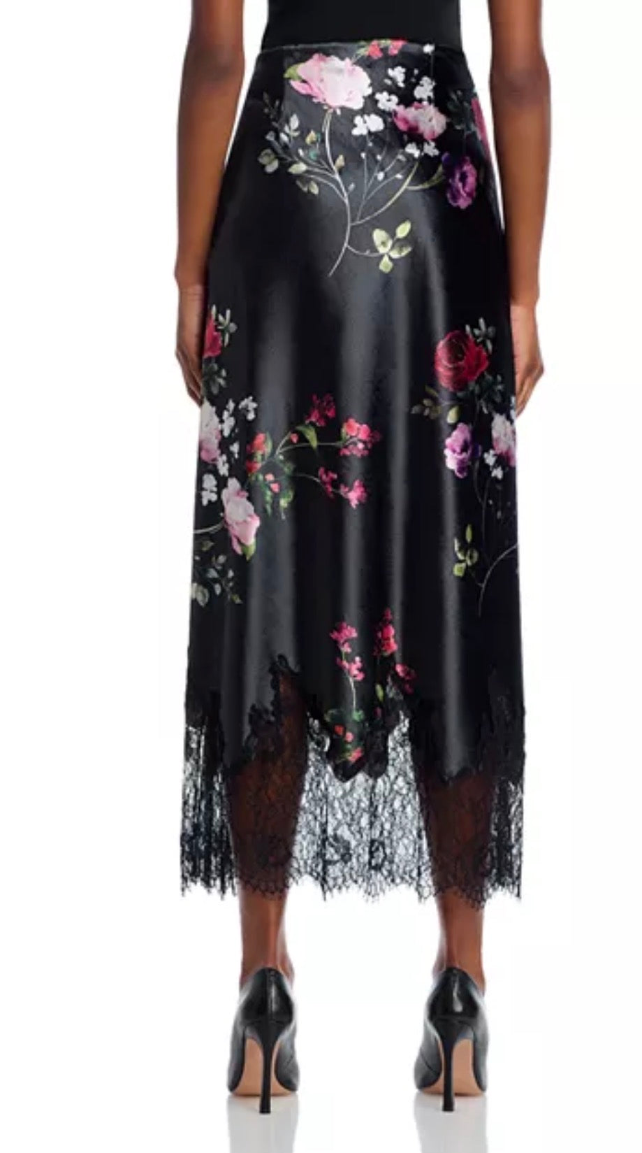 Alice and Olivia Alice and Olivia Maeve Floral Velvet Midi Slip Skirt