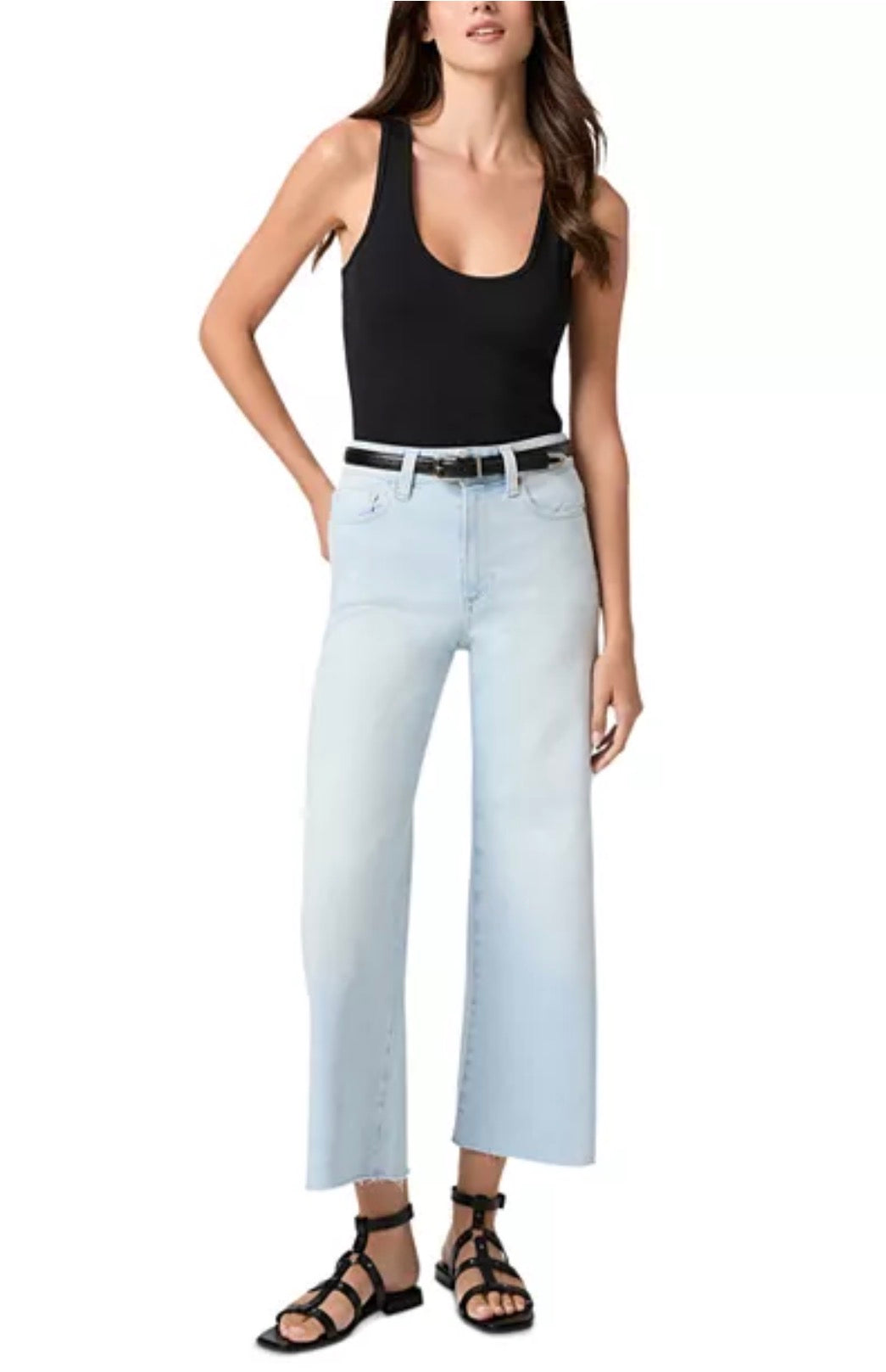 PAIGE Anessa High Rise Ankle Wide Leg Jeans in Motif