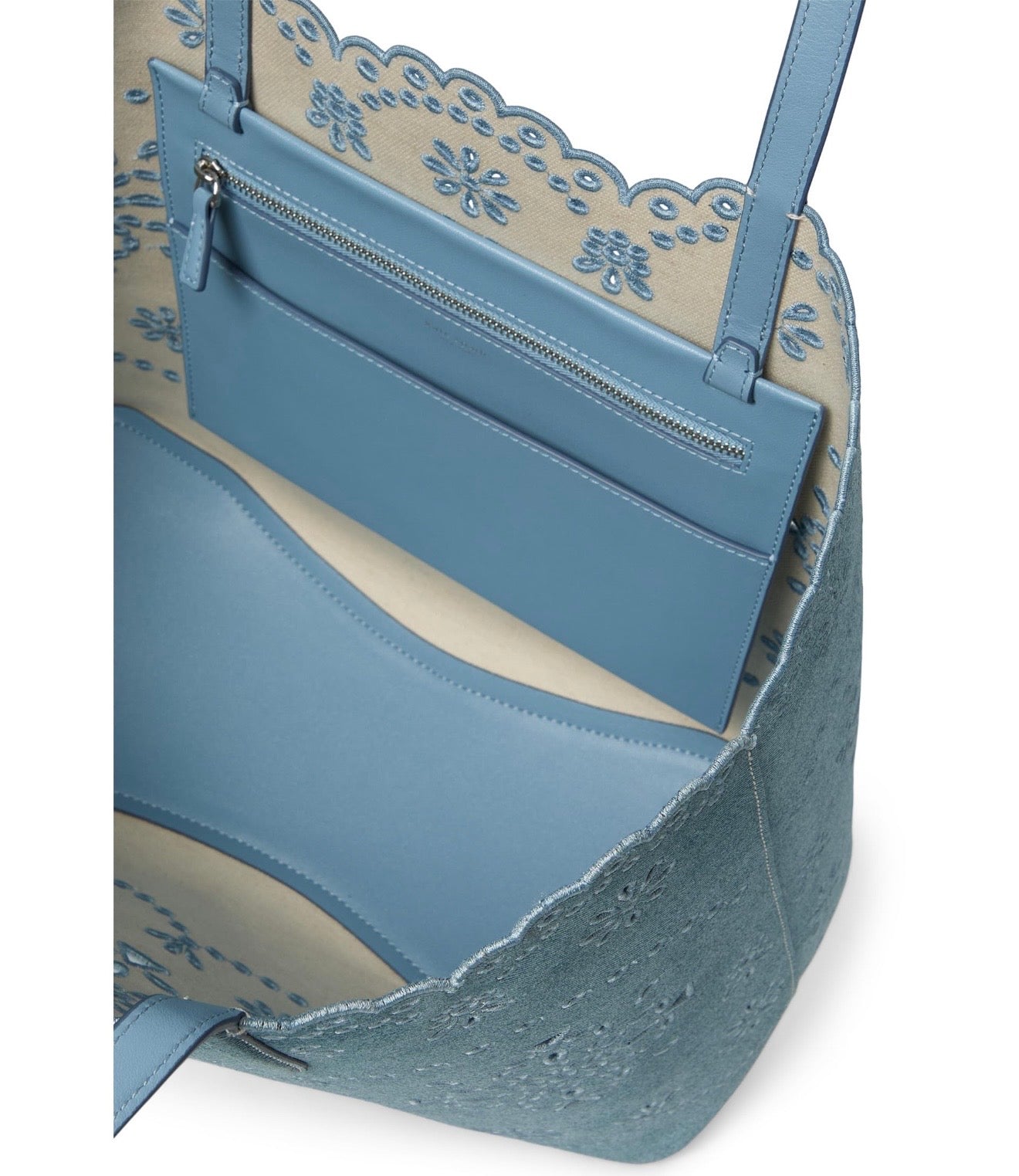 Do It All Spade Flower Perforated Denim Large Tote Bag