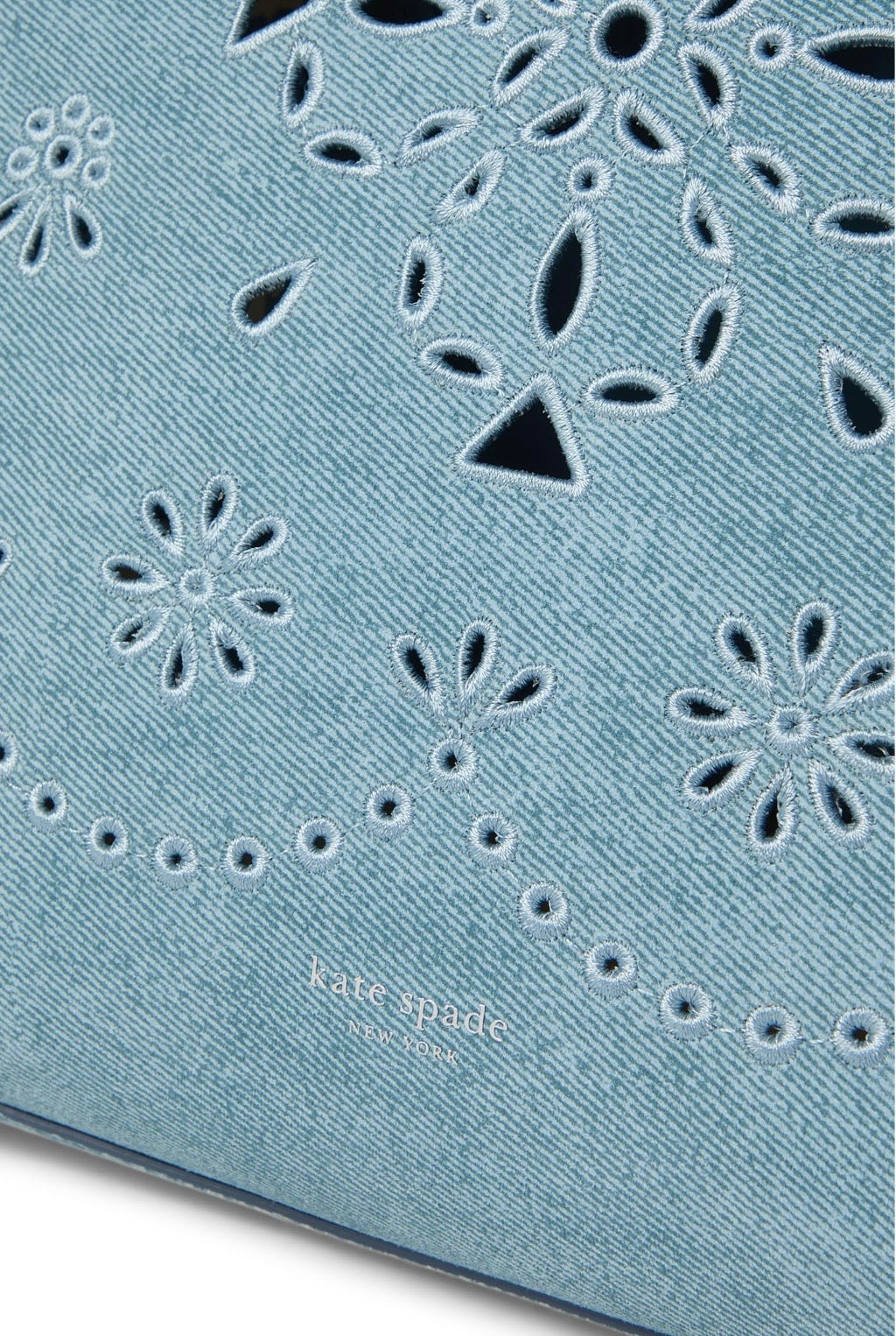 Do It All Spade Flower Perforated Denim Large Tote Bag