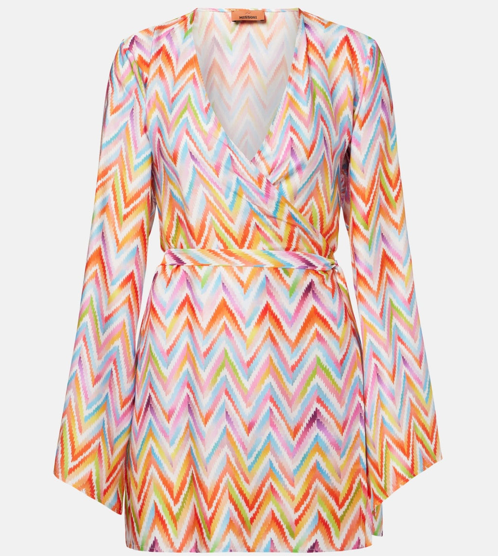 MISSONI Zigzag Belted Minidress