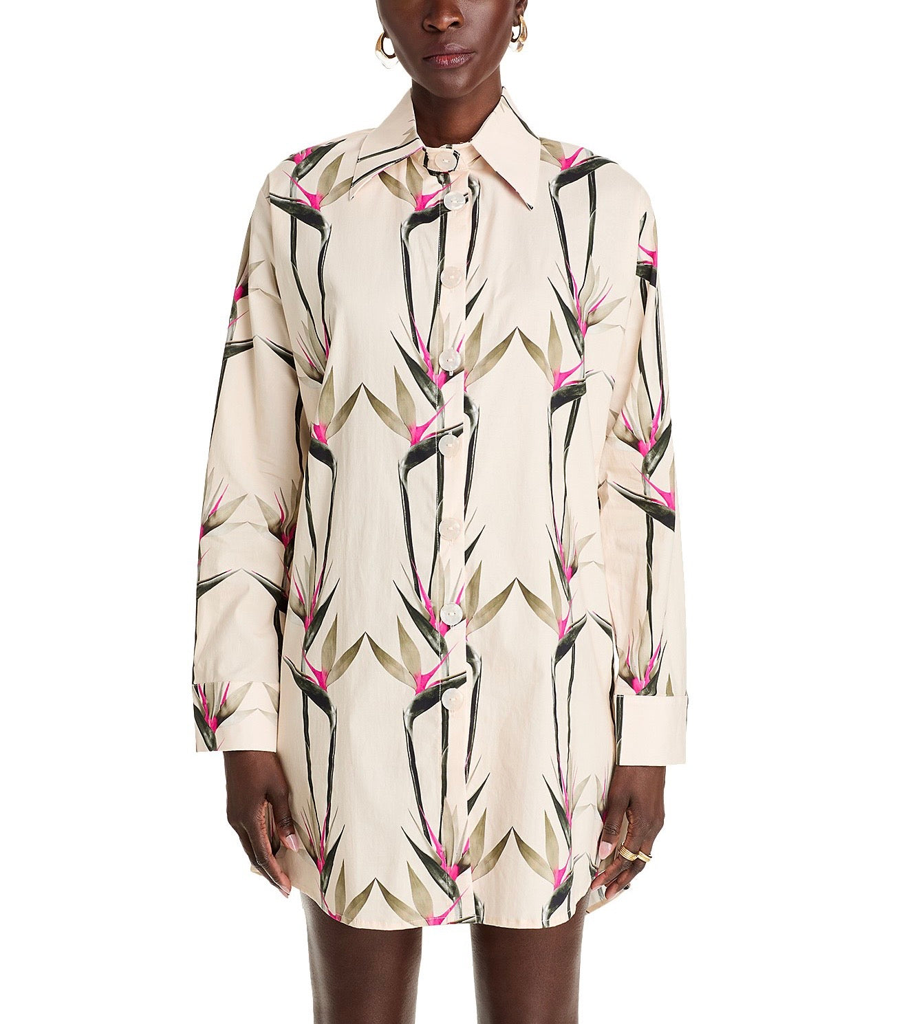 THE LULO PROJECT Birds of Paradise Shirt Dress