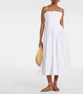 STAUD Bella Cotton Poplin Midi Dress